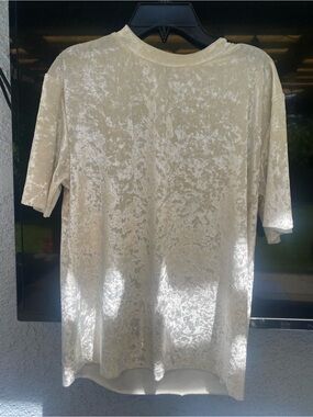 SHEIN Cream Velvet Short Sleeve Top